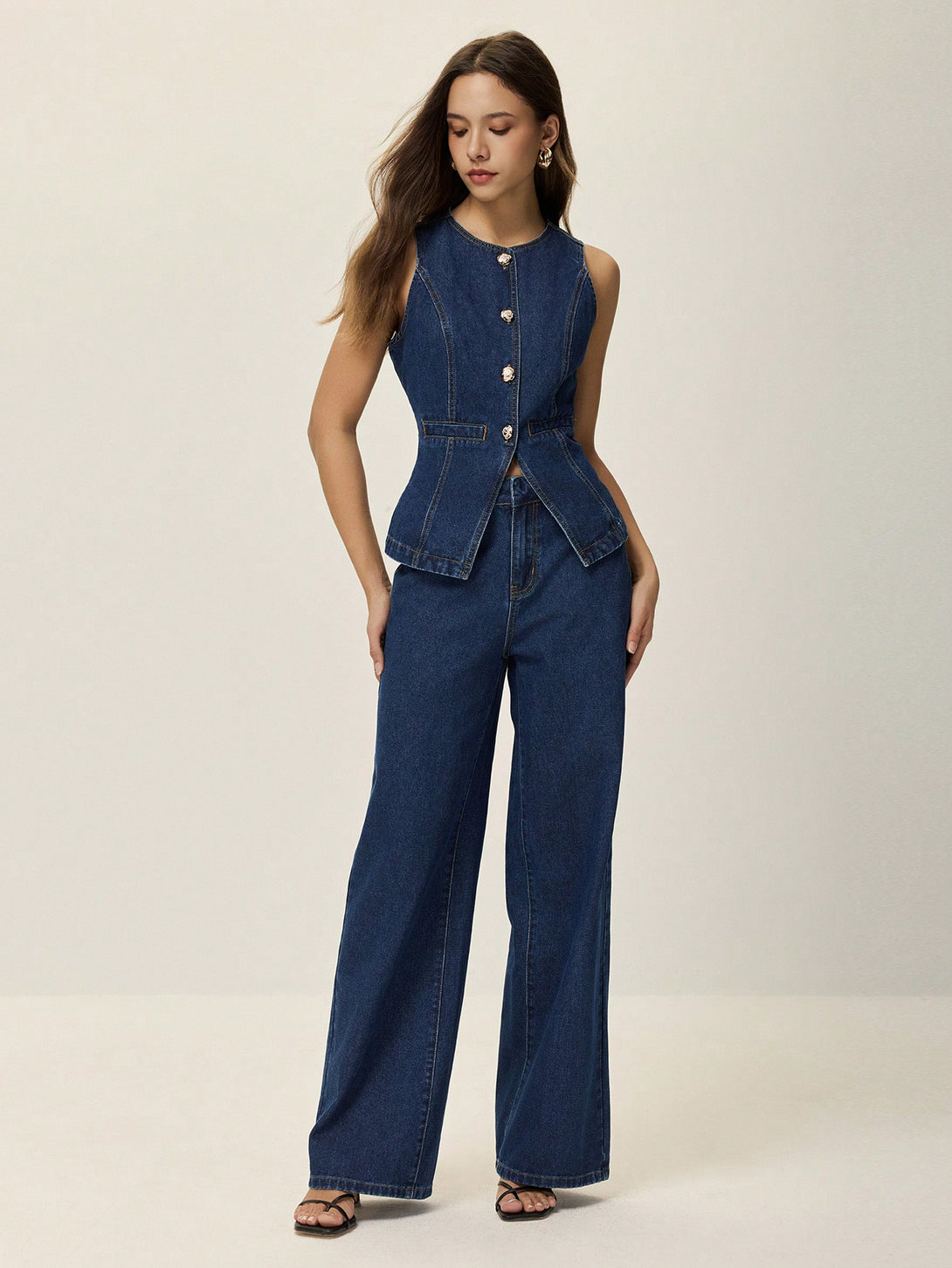 Ropa de Mujer, Mezclilla para mujer, Trajes mezclilla de dos piezas para mujer, 51860001, Azul lavado oscuro