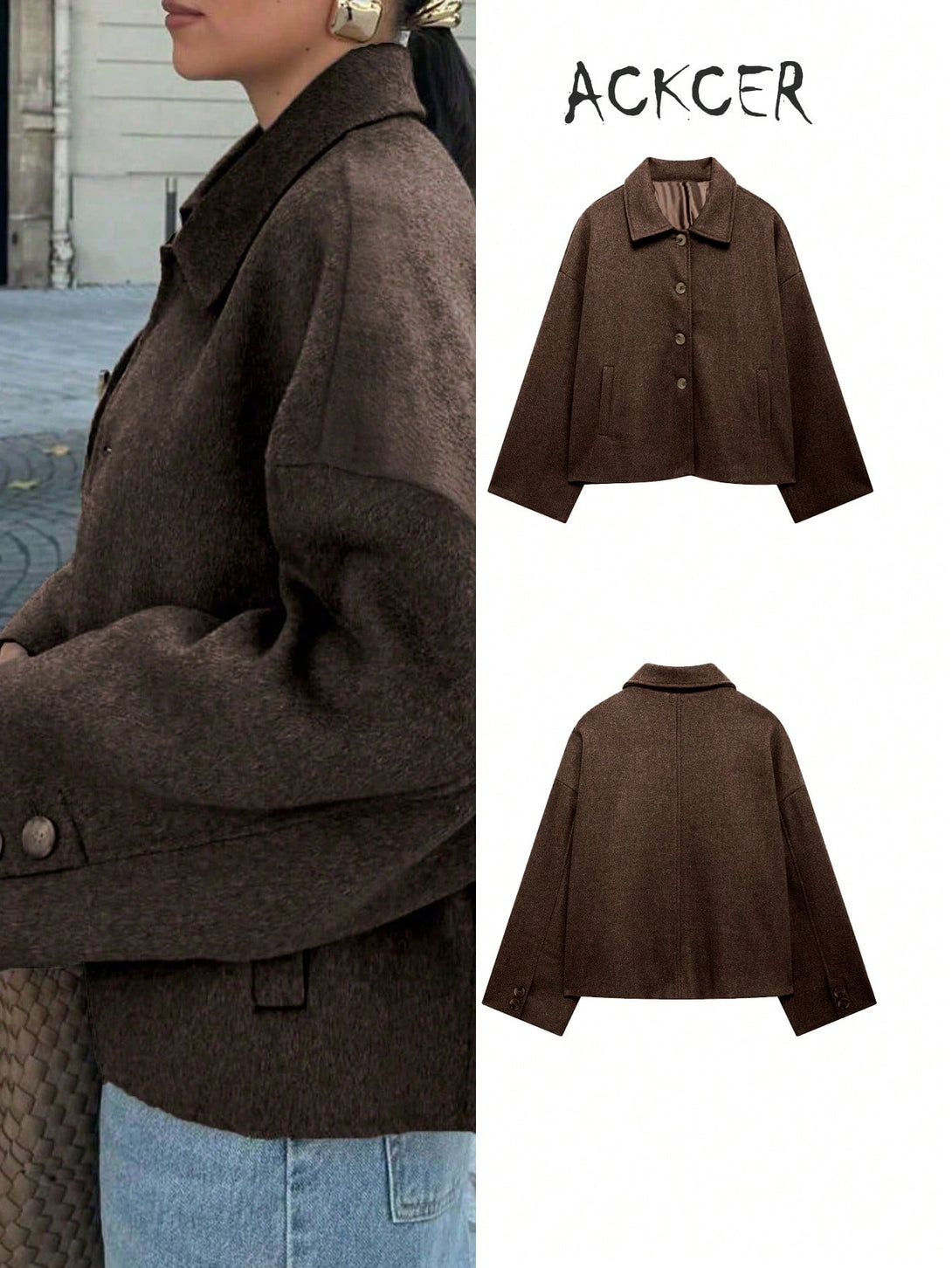 Ropa de Mujer, Ropa de Exterior para Mujer, Abrigos de Mujer, 46809497, Café integral