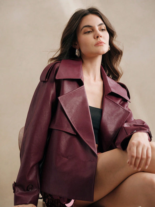 Ropa de Mujer, Ropa de Exterior para Mujer, Gabardinas para Mujer, 53425533, Burdeos