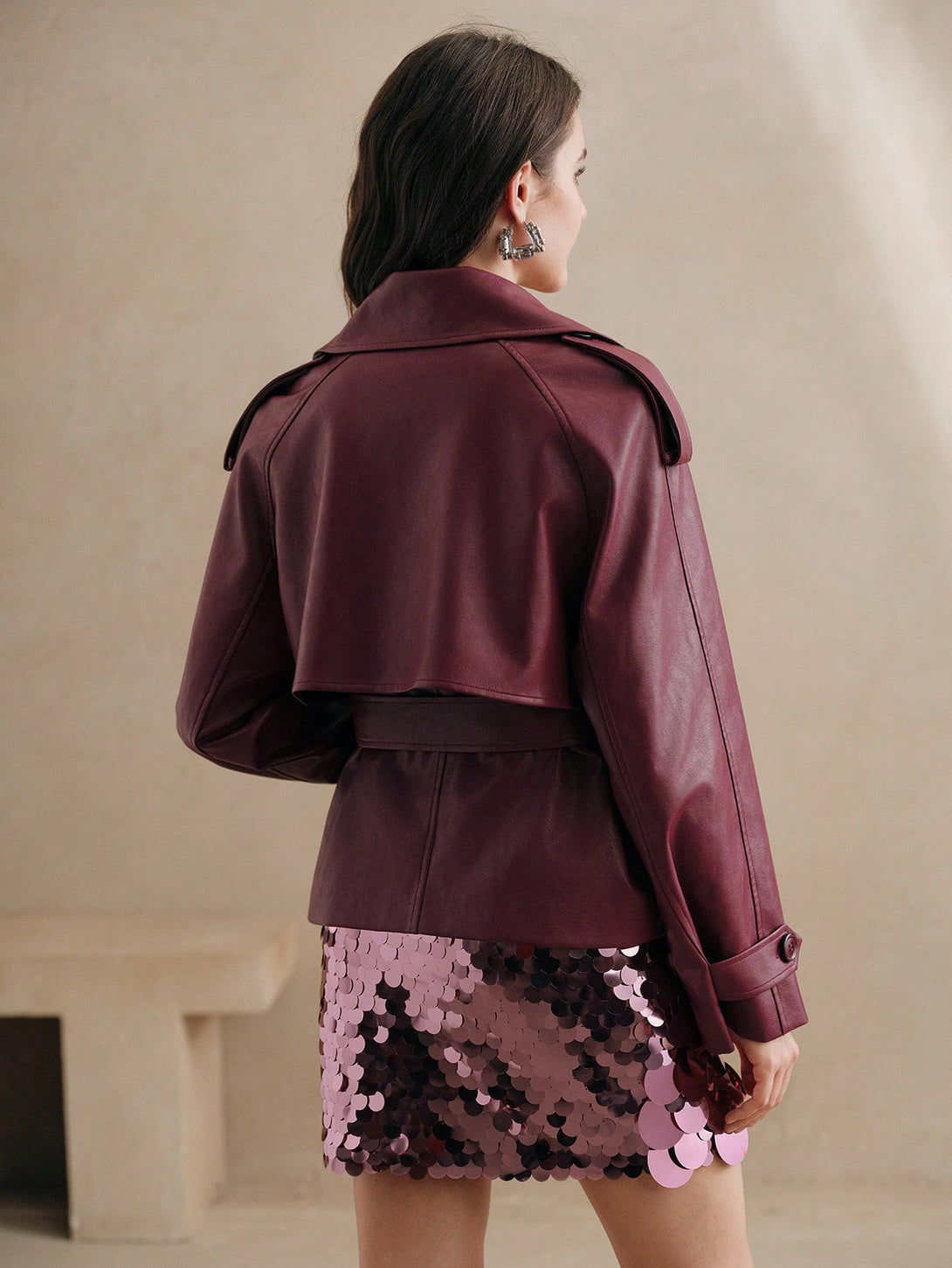 Ropa de Mujer, Ropa de Exterior para Mujer, Gabardinas para Mujer, 53425533, Burdeos