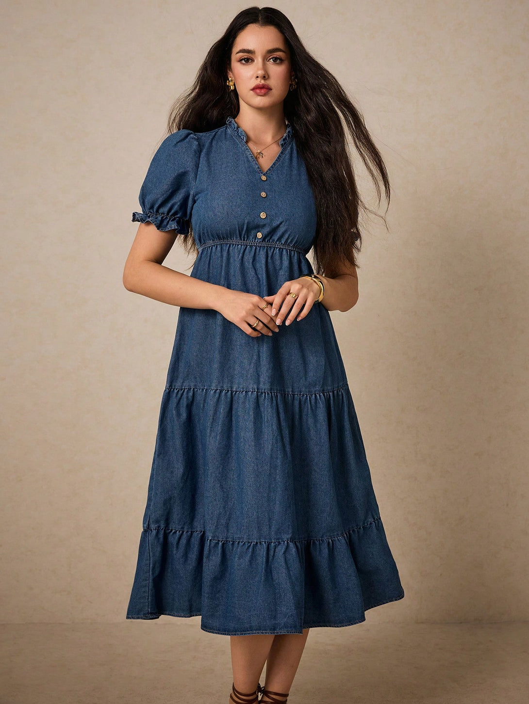 Ropa de Mujer, Mezclilla para mujer, Vestidos mezclilla de mujer, 29676618, Azul lavado medio