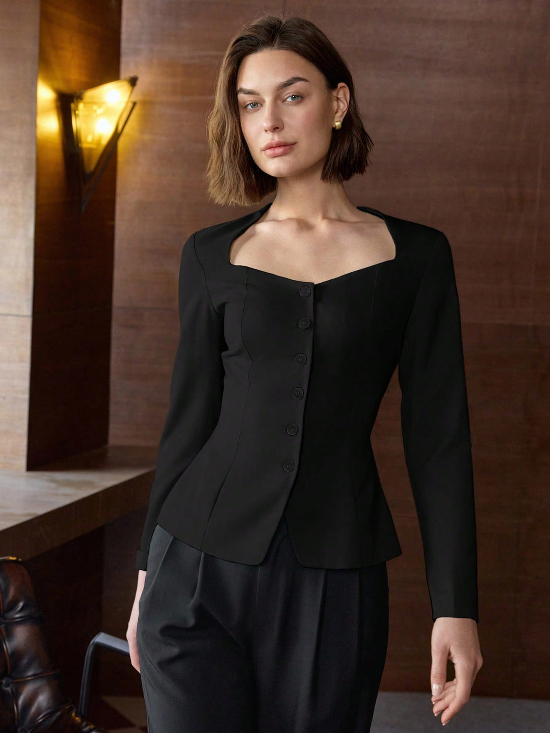 Ropa de Mujer, Trajes de Mujer, Blazers ligeros para mujer, 43963670, Negro